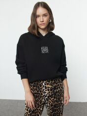 Акція на Худі тепле на флісі оверсайз жіноче Trendyol TWOAW25SW00070 XS Black від Rozetka