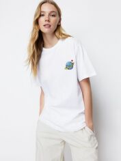 Акція на Футболка бавовняна оверсайз довга жіноча Trendyol TWOSS23TS00257 XL White від Rozetka
