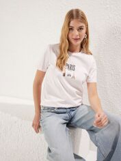 Акція на Футболка бавовняна жіноча Trendyol TWOSS25TS00047 XS Rosa від Rozetka