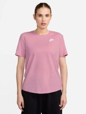 Акція на Футболка бавовняна жіноча Nike Sportswear Club DX7902-645 L Elemental Pink від Rozetka