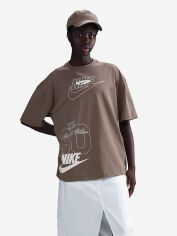 Акція на Футболка бавовняна жіноча Nike Sportswear Dance Oversized HJ2993-233 S Mink Brown від Rozetka