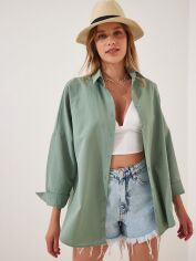 Акція на Сорочка бавовняна жіноча Happiness DD00842 42 Dark Green від Rozetka