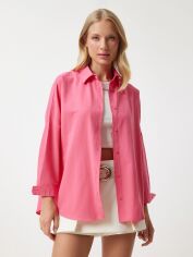 Акція на Сорочка бавовняна оверсайз жіноча Happiness MX00167 40 Pink від Rozetka