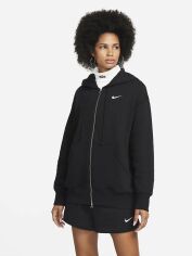 Акція на Толстовка на блискавці з капюшоном жіноча Nike Sportswear Phoenix Oversized Fleece DQ5758-010 S Black/Sail від Rozetka