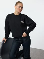 Акція на Світшот жіночий Trendyol TWOAW24SW00196 XL Black від Rozetka