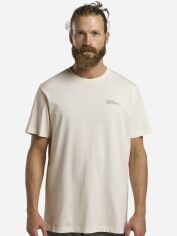 Акція на Футболка бавовняна довга чоловіча Jack Wolfskin Essential T M 1808382-5127 2XL Молочна від Rozetka