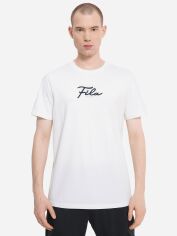 Акція на Футболка бавовняна довга чоловіча FILA 133201-00 54 Біла від Rozetka
