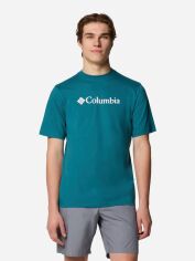 Акція на Футболка бавовняна довга чоловіча Columbia CSC Basic Logo™ 1680051-364 XL Смарагдова від Rozetka