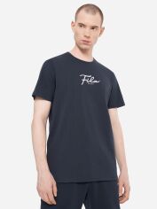 Акція на Футболка бавовняна довга чоловіча FILA 133201-Z4 48 Темно-синя від Rozetka