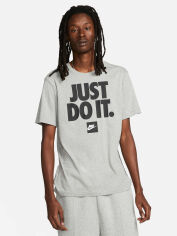 Акція на Футболка бавовняна довга чоловіча Nike Sportswear Just Do It Verbiage DZ2989-063 M Сіра від Rozetka