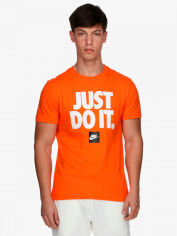 Акція на Футболка бавовняна довга чоловіча Nike Sportswear Just Do It Verbiage DZ2989-819 L Помаранчева від Rozetka