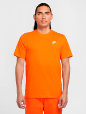Акція на Футболка бавовняна довга чоловіча Nike Sportwear Club AR4997-819 XL Помаранчева від Rozetka