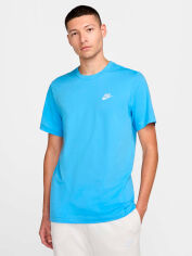 Акція на Футболка бавовняна довга чоловіча Nike Sportwear Club AR4997-412 XL Синя від Rozetka