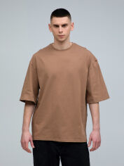 Акція на Футболка бавовняна довга чоловіча Ray U0104M-Brown S-M Коричнева від Rozetka