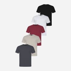 Акція на Набір футболок бавовняних довгих чоловічих Ray U0102-5PACK2 XL 5 шт Білий/Бежевий/Бордовий/Темно-сірий/Чорний від Rozetka