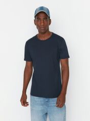 Акція на Футболка бавовняна довга чоловіча Trendyol TMNSS19BO0001 2XL Navy Blue від Rozetka