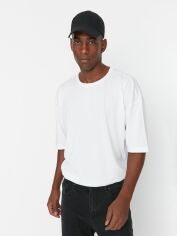Акція на Футболка довга чоловіча Trendyol TMNSS22TS0317 XL White від Rozetka