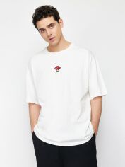 Акція на Футболка бавовняна довга чоловіча Trendyol TMNSS24TS00070 XL Ecru від Rozetka