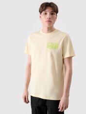 Акція на Футболка бавовняна довга чоловіча 4F 4FRSS24TTSHM2106-73S XL Жовта від Rozetka
