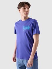 Акція на Футболка бавовняна довга чоловіча 4F 4FRSS24TTSHM2106-51S 2XL Фіолетова від Rozetka