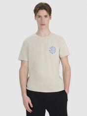 Акція на Футболка бавовняна довга чоловіча 4F 4FWSS25TTSHM1980-83S XL Бежева від Rozetka