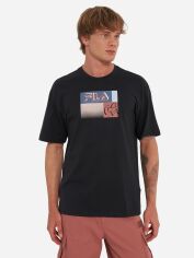 Акція на Футболка бавовняна довга чоловіча FILA 133295-99 44-46 Чорна від Rozetka