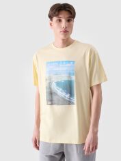 Акція на Футболка чоловіча 4F 4FRSS24TTSHM2132-73S 2XL Жовта від Rozetka