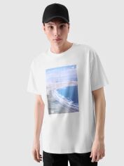 Акція на Футболка чоловіча 4F 4FRSS24TTSHM2132-10S 2XL Біла від Rozetka