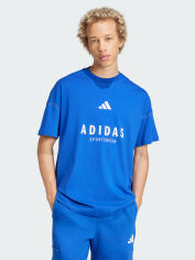 Акція на Футболка бавовняна довга чоловіча Adidas M A Szn G T JJ3661 M Royblu з принтом від Rozetka