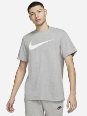 Акція на Футболка бавовняна довга чоловіча Nike Sportswear Icon Swoosh DC5094-063 XS Сіра з принтом від Rozetka