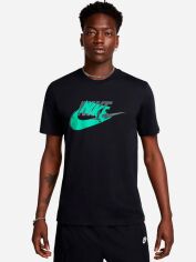 Акція на Футболка бавовняна довга чоловіча Nike Sportswear 12Mo Futura Sp25 HJ0559-010 L Black з принтом від Rozetka