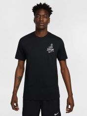 Акція на Футболка бавовняна довга чоловіча Nike Dri-Fit Running HJ3617-010 XL Black з принтом від Rozetka