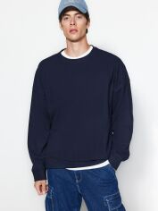 Акція на Світшот оверсайз чоловічий Trendyol TMNAW24SW00057 L Navy від Rozetka