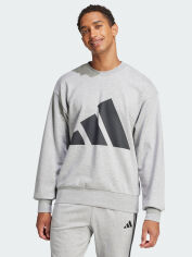 Акція на Світшот оверсайз чоловічий Adidas M Bl Ft Swt JE8952 L Mgreyh/Black з принтом від Rozetka