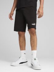 Акція на Шорти бавовняні довгі чоловічі Puma Ess No. 1 Logo Jersey Shorts 10'' 68260001 S Black від Rozetka