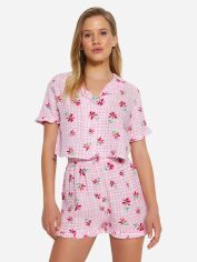 Акція на Піжама (сорочка + шорти) жіноча з віскози Trendyol THMSS23PT00167 42 Рожева від Rozetka