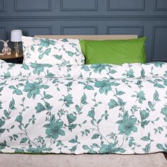Акція на Комплект постільної білизни MirSon King Size 220х240 см 17-0719 Foliage on White Ranforce Elite від Rozetka
