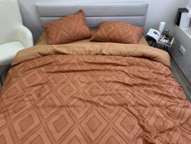 Акція на Комплект постільної білизни Ecotton Полуторний 150х215 см Orange Полісатин від Rozetka