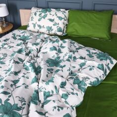 Акція на Комплект постільної білизни MirSon King Size 220х240 см 17-0719 Foliage on White Бязь від Rozetka