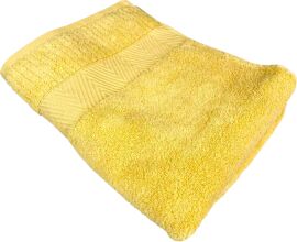Акція на Рушник махровий GM Textile Zero Twist з бордюром Бавовняний 70x140 см Жовтий від Rozetka