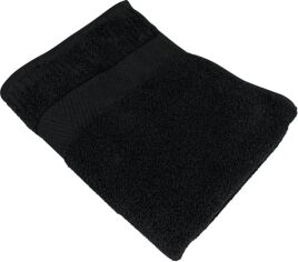 Акція на Рушник махровий GM Textile Zero Twist з бордюром Бавовняний 50x90 см Чорний від Rozetka