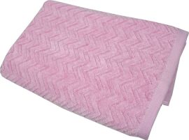 Акція на Рушник махровий жакардовий велюр GM Textile для рук 40х70 см Зигзаг рожевий від Rozetka