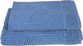 Акція на Набір 2 махрових рушників GM Textile Бавовняні Уельс 50x90 + 70x140 см Сині від Rozetka
