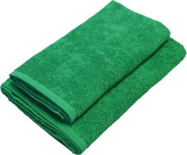 Акція на Набір 2 махрових рушників GM Textile Бавовняні 50x90 + 70x140 см Зелені від Rozetka