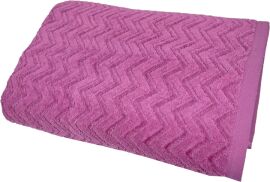Акція на Рушник махровий жакардовий велюр GM Textile банний 70х140 см Зигзаг світло-фіолетовий від Rozetka