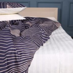 Акція на Простирадло MirSon Ranforce Elite 17-0721 Cream and Grey Stripes 180x220 см від Rozetka
