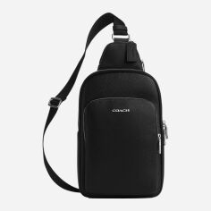 Акція на Сумка слінг через плече чоловіча з натуральної шкіри Coach Ethan Pack BG-COA-60 Чорна від Rozetka