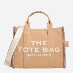Акція на Сумка крос-боді через плече жіноча тканинна середня Marc Jacobs The Canvas Medium Tote Bag BG-MJ-40 Коричневий від Rozetka