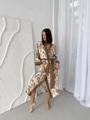 Акція на Женский длинный халат-кимоно Boho Chic BC2 вискоза Cosy карамель S/M від Podushka