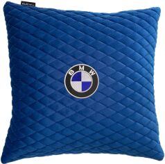 Акція на Подушка EVAtech 40 х 40 см BMW Блакитна з блакитною ниткою від Rozetka